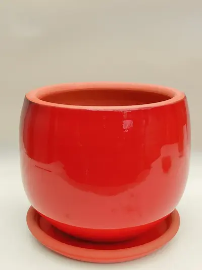 Kırmızı Sırlı No 1 Ø14cm -  Saksilar - Lalezar Botanik